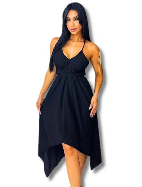S.H Vestido Feminino Curto De Amarrar Envelope Alcinha