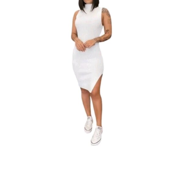 S.H Vestido de Fenda Lateral Midi